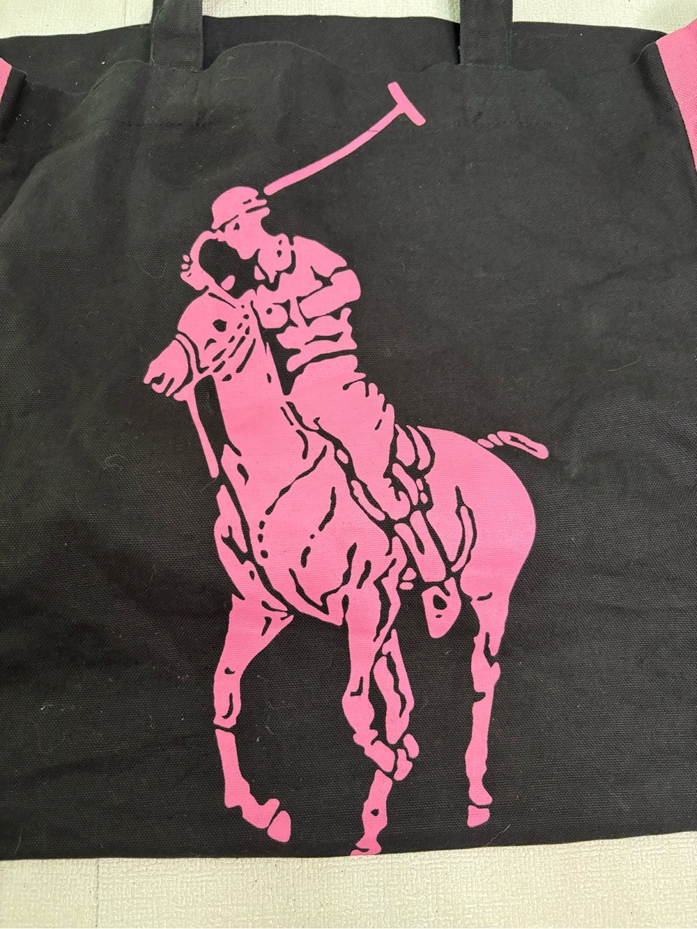 Ralph Lauren "RL Est. 2000" Limited Edition Pink Pony Canvas Tote Bag - Picture 2 of 6